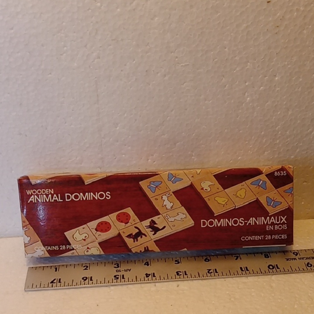 Wooden Animal Dominoes Contains 28 Pieces Like New With No Tags 1985